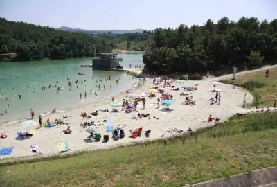 a large group of people on a beach at Chez Gaëlle in Trèbes