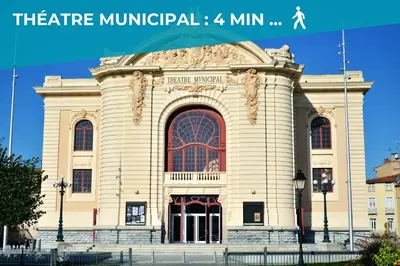 a building with the words theatre mundirhtar min at L'intemporel - Grand T2 Confort en Hypercentre in Castres
