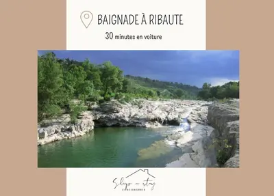a picture of a river with the words blaranded at Le Canal - Appartement avec vue 4 personnes in La Redorte
