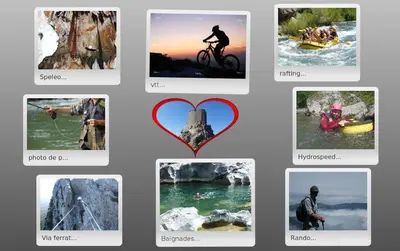 a group of pictures of different types of tourism at Gîte Les Mimosas in Prugnanes