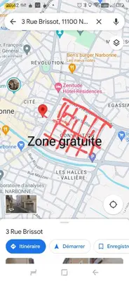 a close up of a map of a city at T3 Terrasse vue Cathédrale Climatisé in Narbonne