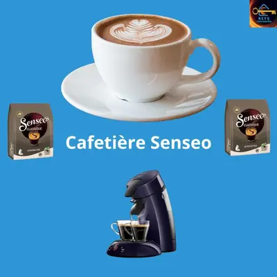 a coffee maker and a cup of coffee at L'Orchidée, proche de la gare avec clim et terrasse in Narbonne