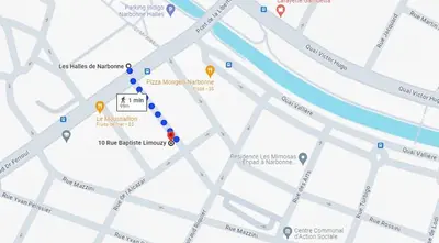 a map of the subway in berlin with a blue dot at L'Alcazar - Appartement à deux pas des halles - Climatisation in Narbonne