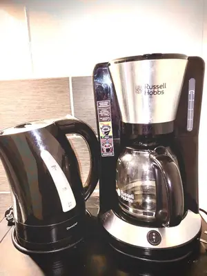 a coffee maker sitting on top of a counter at Appartement Centre Ville in Carcassonne