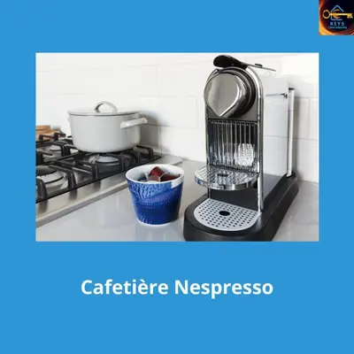 a kitchen with a coffee maker on a stove at Heart of Oc Mistral Elegant & Spacious Center Train Station in Narbonne