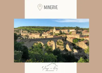 a picture of a town with a stone bridge at Apartment Le Jardin in Carcassonne