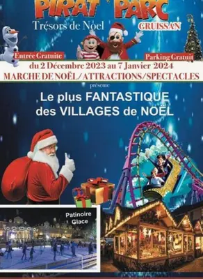 a flyer for a party at a theme park at Les Drom's studio in Gruissan