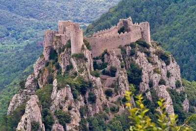 a castle on the side of a mountain at Sur la Terrasse in Sigean