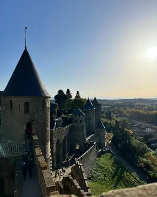 a view of a castle from the top at Le studio Hyper-centre in Carcassonne